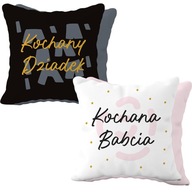 ZESTAW 2 PODUSZEK Z NAPISEM - PREZENT NA DZIEŃ BABCI I DZIADKA
