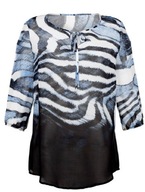 10634 BLUZKA DAMSKA LEKKO PRZEŚWITUJĄCA RĘKAW 3/4 WIĄZANA 40