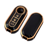 Czarno-złote etui na kluczyk FIAT 500 Ducato Punto Panda Citroen Peugeot