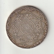 Maroko 5 dirharms 1897 srebro piekny stan