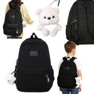 PLECAK CZARNY DLA CHLOPCOW DLA DZIEWCZYNEK Z PLUSZOWYM MISIEM