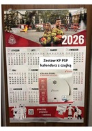 Zestaw czujka dymu i kalendarz ścienny Państwowa Straż Pożarna