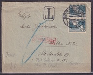 1938 Gdynia Port Polski list do Berlina z dopłatą, w środku list