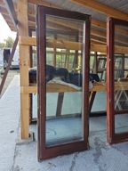 DRZWI/OKNA Balkonowe Mahoniowe Drewniane 90x236cm 2 sztuki okno