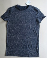 TEZENIS koszulka t-shirt bluzka granatowa nakrapiana melanż bawełna 36 38
