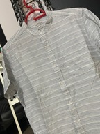 9 Koszula Next stójka artystyczne niebieskie paski bawełna rozmiar L