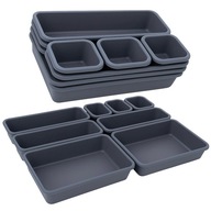 ORGANIZER MODUŁOWY MODULARNY DO SZUFLADY SZUFLADOWY WKŁADY ZESTAW 8SZT