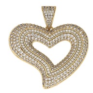 85712 Zawieszka stal chirurgiczna 316L pozłacana 18k serce z cyrkoniami