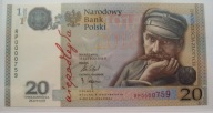 20 zł z 2018r NIEPODLEGŁOŚĆ stan UNC. numer 0000759