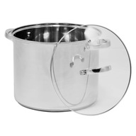 GARNEK tradycyjny do gotowania INDUKCJA GAZ STAL NIERDZEWNA 8l + POKRYWKA