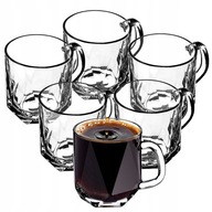 SZKLANKI DO KAWY HERBATY 300ml NAPOJÓW SZKLANKA Z UCHEM ZESTAW SZKLANEK 6x