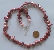 Retro*perły słodkowodne, nie narodzone kolor pudrowy róż, srebro925