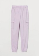 H & M spodnie cargo bojówki boyfriend lawendowe joggersy y2k preppy luźne