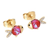 71214 KOLCZYKI 18K POZŁACANE 9/12 MM RED ELEKTRIC CRYSTAL Swarovski