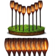 6X LAMPA SOLARNA OGRODOWA LED ZESTAW WBIJANA POCHODNIA OŚWIETLENIE OGRODU