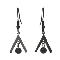 54759 Kolczyki czarna stal chirurgiczna kulka