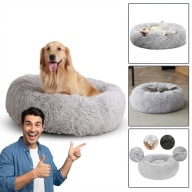 LEGOWISKO DLA PSA KOTA MIĘKKIE WŁOCHATE CHMURKA SZARE NOWE 60CM