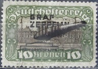 Austria stary znaczek z nadrukiem Zeppelin (9/34