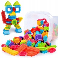 KLOCKI KONSTRUKCYJNE WAFLE JEŻYKI BUDOWLANE GRZEBYKI EDUKACYJNE 192 EL.