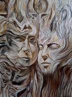 ANNA KOTARSKA-CONSTANS-BARDZO DUŻY OBRAZ OLEJNY 80X100 CM