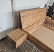 Łóżko Dębowe pod wymiar lewitujące + szafki