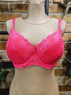 HM biustonosz bras bra stanik plunge duża miska różowy koronkowy 75F 34F