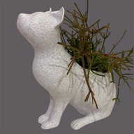 Doniczka Kot plastikowa Osłonka Dekoracyjna Ozdobna Kot siedzący marmurkowy