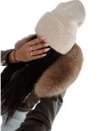 CZAPKA DAMSKA ZIMOWA CIEPŁA GRUBA MIĘKKA ANGORA ELEGANCKA BEŻOWA