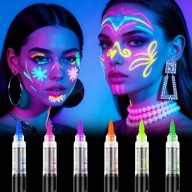 DŁUGOPISY BROKATOWE ŻELOWE / MARKERY DO TATUAŻU – ZESTAW 6 KOLORÓW, UV