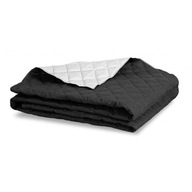 Narzuta na łóżko 160X200 cm Biało-Czarna | Pikowana na Kanapę Dwustronna