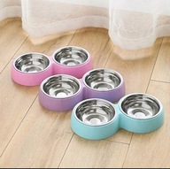 MISKA PODWÓJNA DLA PSA KOTA kolor fioletowy