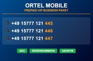 Ortel mobile DE +49 15 777 121 445 niemiecki Starter Karta SIM Card PrePaid