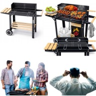 GRILL OGRODOWY DUŻY SMART ROŻEN PÓŁKI na kółkach WĘGLOWY MOCNY STALOWY 5w1