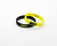 Bransoletka silikonowa 2 sztuki komplet na rękę czarna żółta napis NIKE