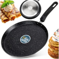 PATELNIA GRANITOWA 26 CM DO NALEŚNIKÓW PLACKÓW OMLETÓW PŁASKA INDUKCJA