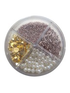 Koraliki cekiny DIY zestaw perełki do tworzenia ozdób biżuterii róż złoto