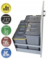 KOSZ NA ŚMIECI SORT 62L DO SZAFKI SZUFLADY 60 BLUM 4 POJEMNIKI NA ODPADY