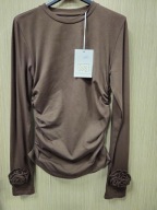 Hitowa Bluzka bawełniana z kwiatkiem, czekolada, r. Uni Italy !!!