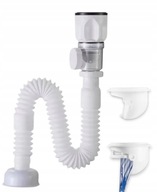 SYFON DO UMYWALKI HARMONIJKOWY GIĘTKI ZE ZBIORNIKIEM ELASTYCZNY GIĘTKI 40mm