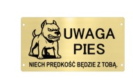 Tabliczka na furtkę uwaga pies Amstaff pitbull Grawerowana + GRATIS