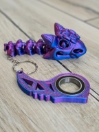 Breloczek 2w1 Keyspinner + Ankylozaur 2w1 - Druk3d Keychain mixGadzet