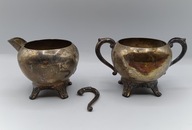 Stare platerowane srebrem cukiernica i mlecznik F.B. ROGERS lata 30-te XXw