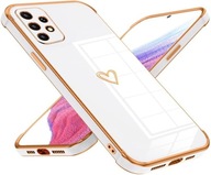 Samsung Galaxy A53 5G BIAŁE złote etui TPU + 2x szkło H9 GLAMOUR GOLD