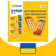 Lifecell Starter Karta SIM UKR +380 Card 40GB UE TURCJA