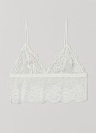 H & M stanik biały miękki softbra koronkowy braletka gorset top biustonosz
