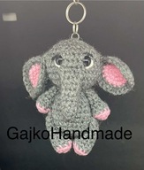 Słonik Słoń brelok / zawieszka rękodzieło szydełko