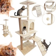 DRAPAK DLA KOTA WYSOKI 6 POZIOMÓW DRZEWKO DOMEK LEGOWISKO Z ZABAWKĄ MOCNY