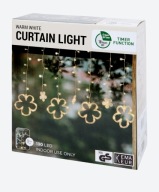 KURTYNA ŚWIETLNA LAMPKI NA OKNO WIOSNA KWIATKI CIEPŁE 130 LED WIELKANOC
