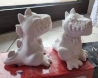 Dinozaury 3d zestaw Tyranozaur Stregozaur i Styrakozaur białe do malowania