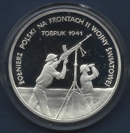 100 000 zł 1991 - TOBRUK 1941 - Żołnierz Polski na frontach II Wojny Świat.